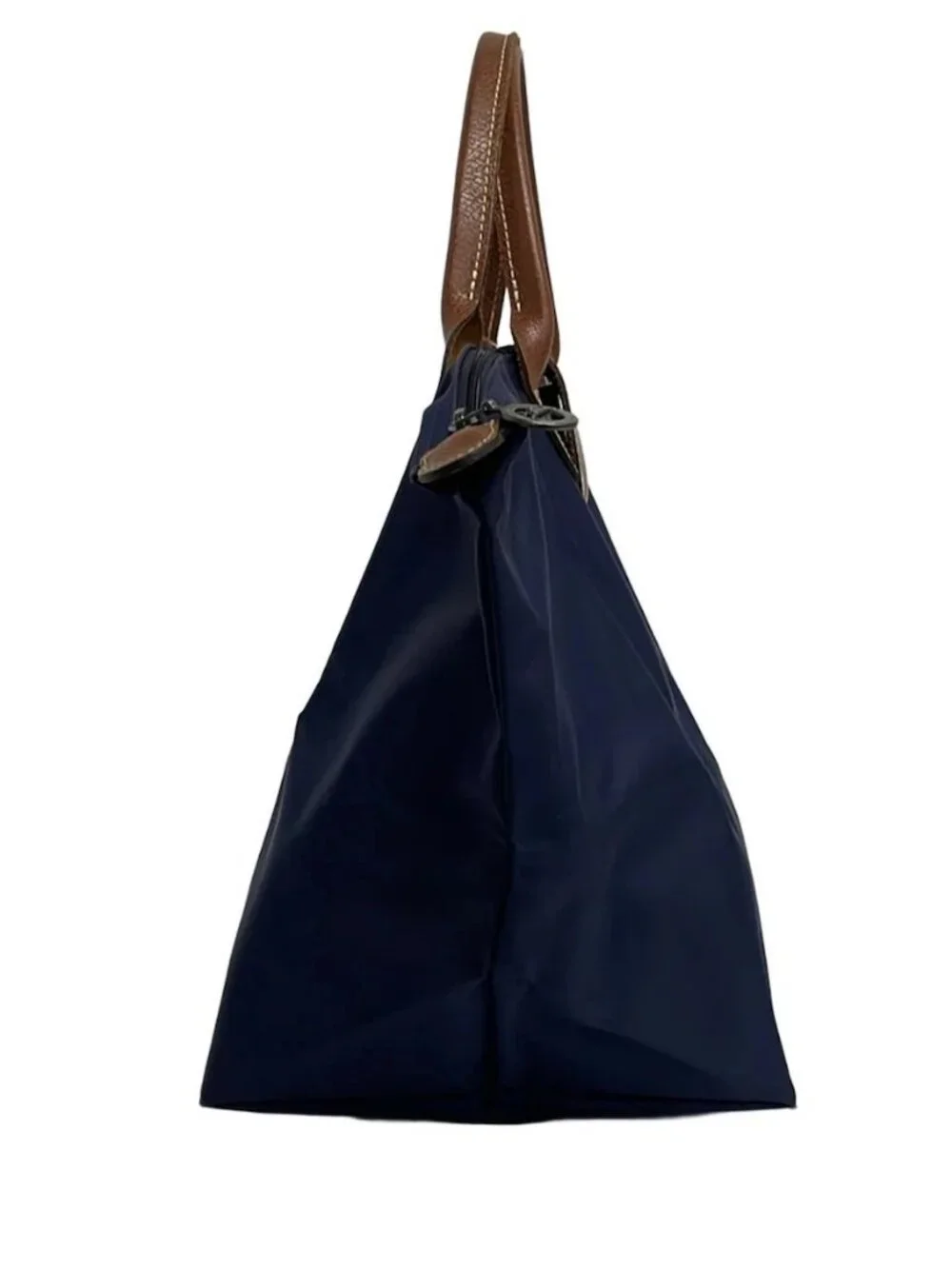 LONGCHAMP Le Preage Original Navy Dark Brown Nylon Leather Handbag